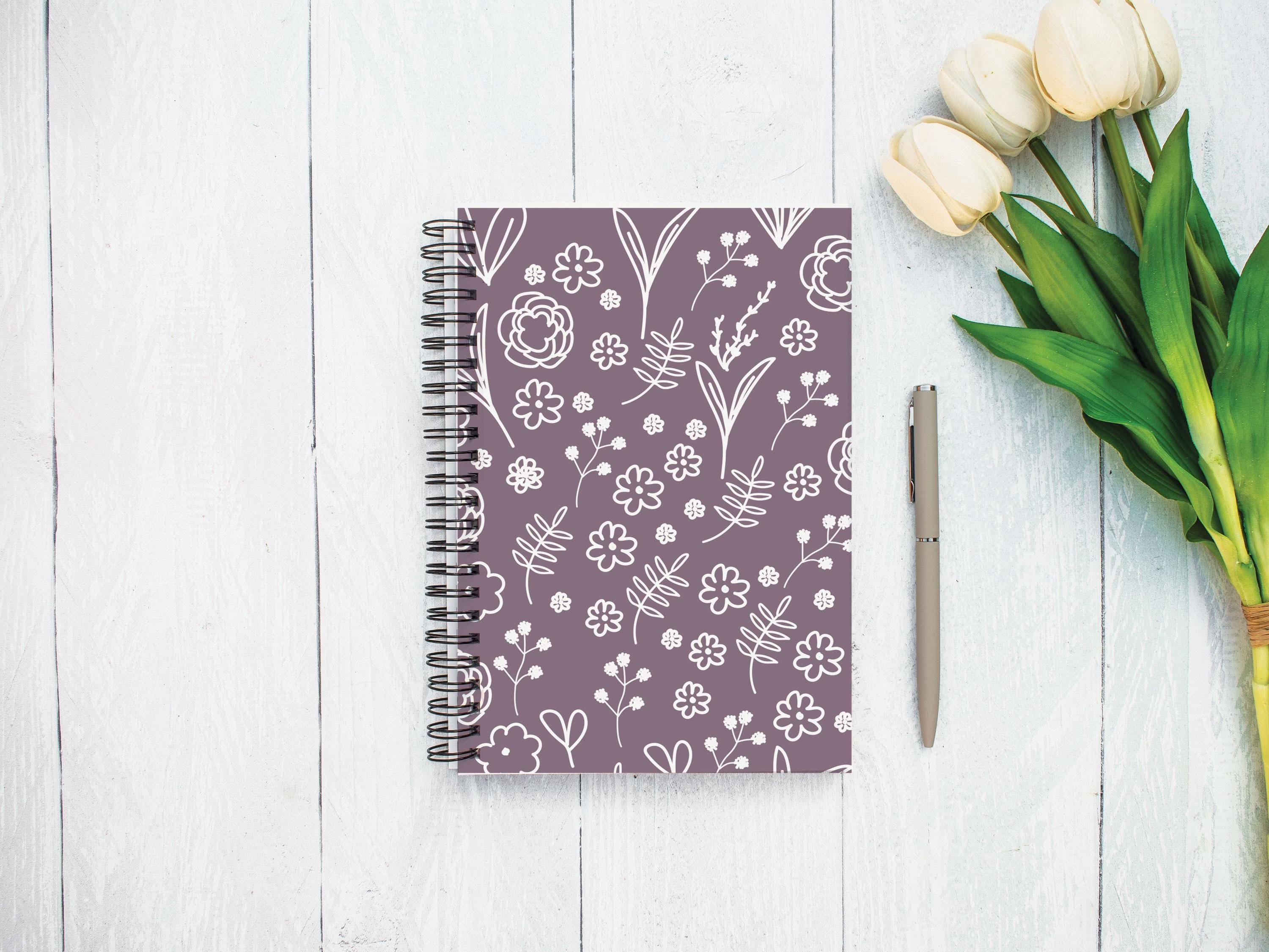 Pretty Notebook, Floral Notebook, Positivity Planner, Pretty Journal, Stationary Gift, Personalised Diary, Friendship Gift, Uni Notebook,