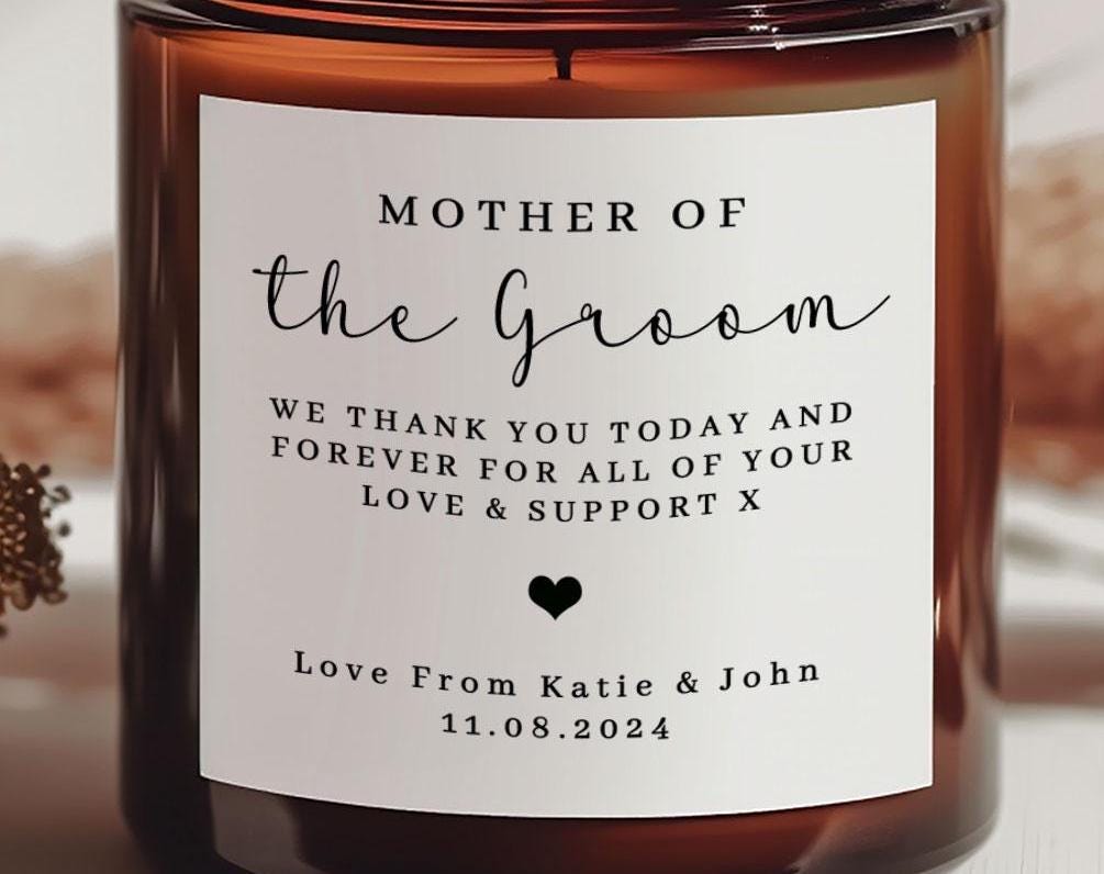 Personalised Mother of Groom Candle, Mother of Groom Gift, Sentimental Mother Groom Gift, Scented Candle, Wedding Gifts, Mother Wedding Gift