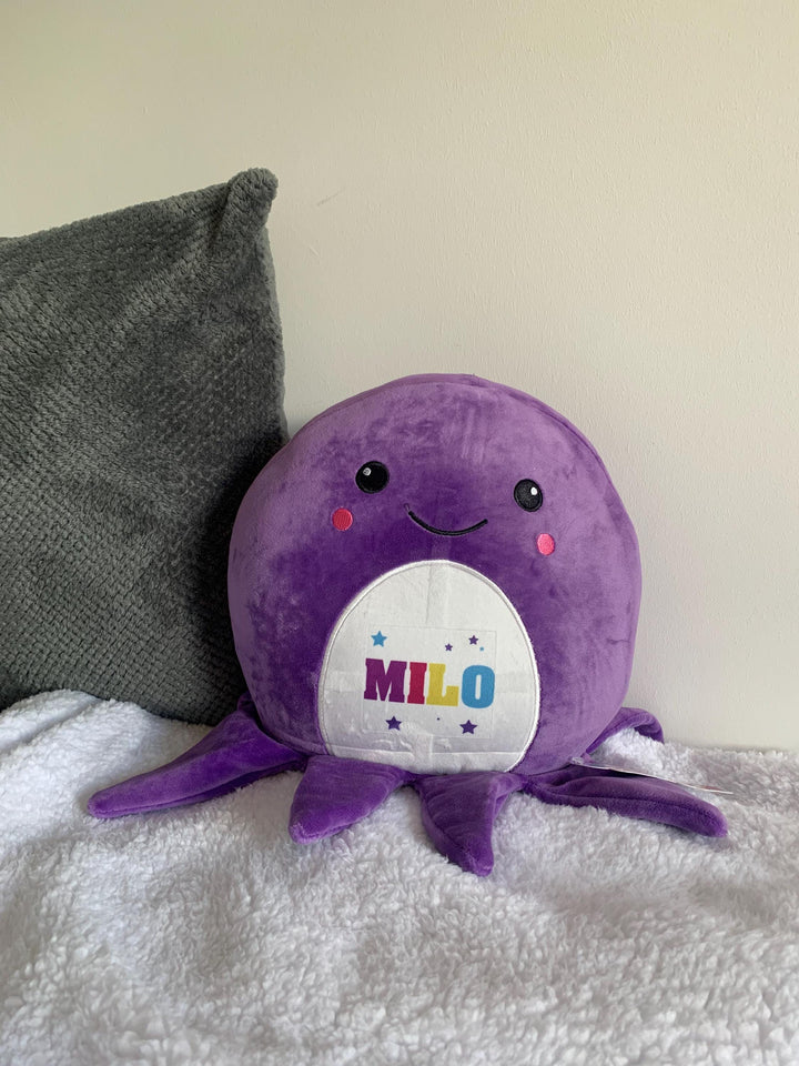 Personalised Squidgy Toy, Large Soft Toy, Custom Name Soft Toy, Personalised Kid Toy, Child Soft Toy,  Octopus Teddy, Octopus , Big Soft Toy