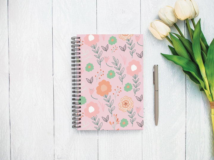 Pretty Notebook, Floral Notebook, Positivity Planner, Pretty Journal, Stationary Gift, Personalised Diary, Friendship Gift, Uni Notebook,