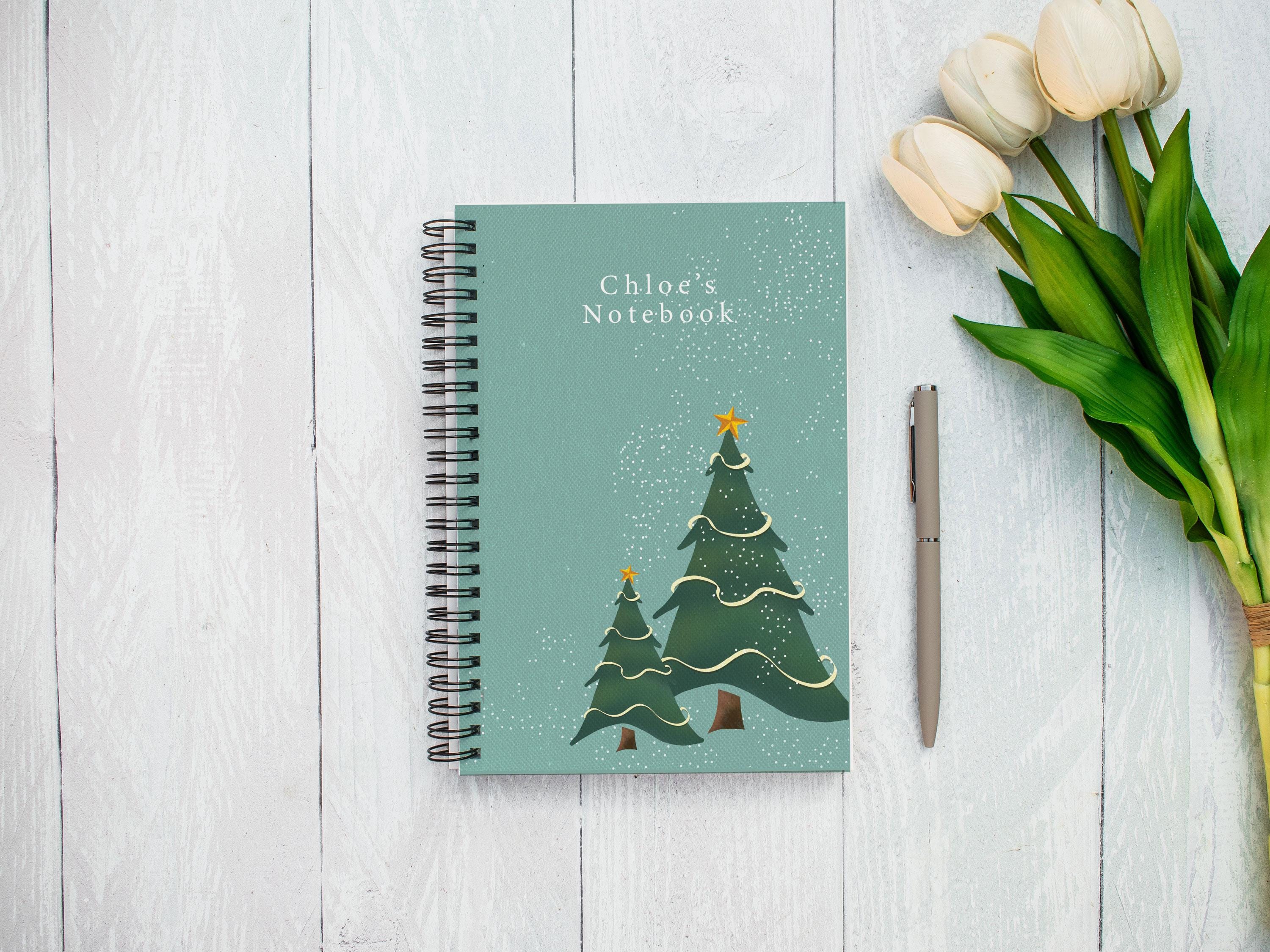 Personalised Christmas Notebook, Mum Stocking Filler, Girls Xmas Notebook, Girl Notebook, Santa Notebook, Gift for Child, Xmas Small Gift