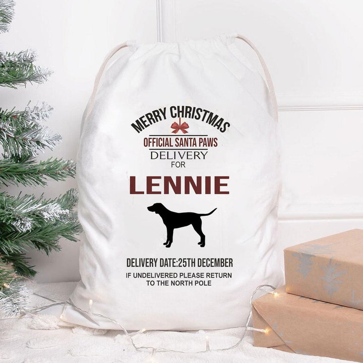 Personalised Pet Santa Sack, Dog Santa Sack, Dog Christmas Sack, Animal Christmas Eve Present Sack, Personalised Sack Bag, Your Pet Name