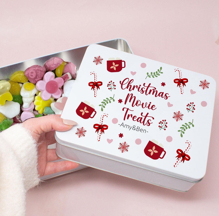 Personalised Christmas Sweet Tin, Christmas Movie Sweet Tin, Xmas Sweet Tin, Christmas Treat Tin, Christmas Tin, For Her, Xmas Movie Gift