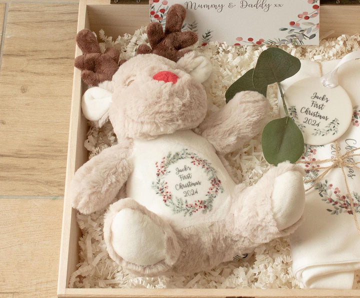 Babys First Christmas Gift Set, Personalised First Christmas Gift Box, Baby 1st Christmas Gift, Baby Xmas Keepsake, Wooden Engraved Box,