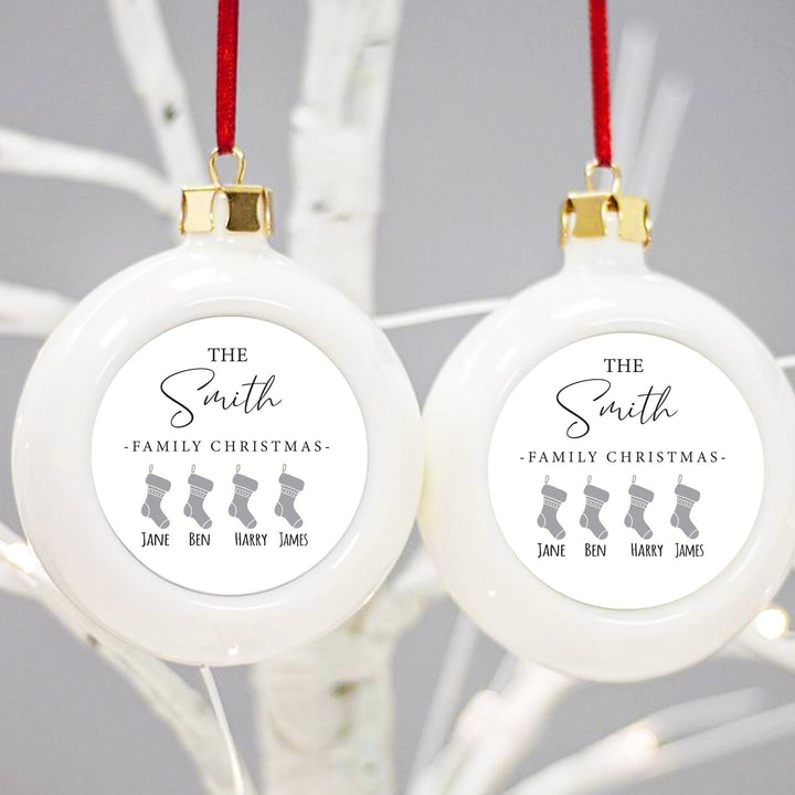 Personalised Family Christmas Ornament, Christmas Bauble, Xmas Decoration, Custom Baubles, Christmas Decor, Home Decor, Xmas Baubles, Bauble