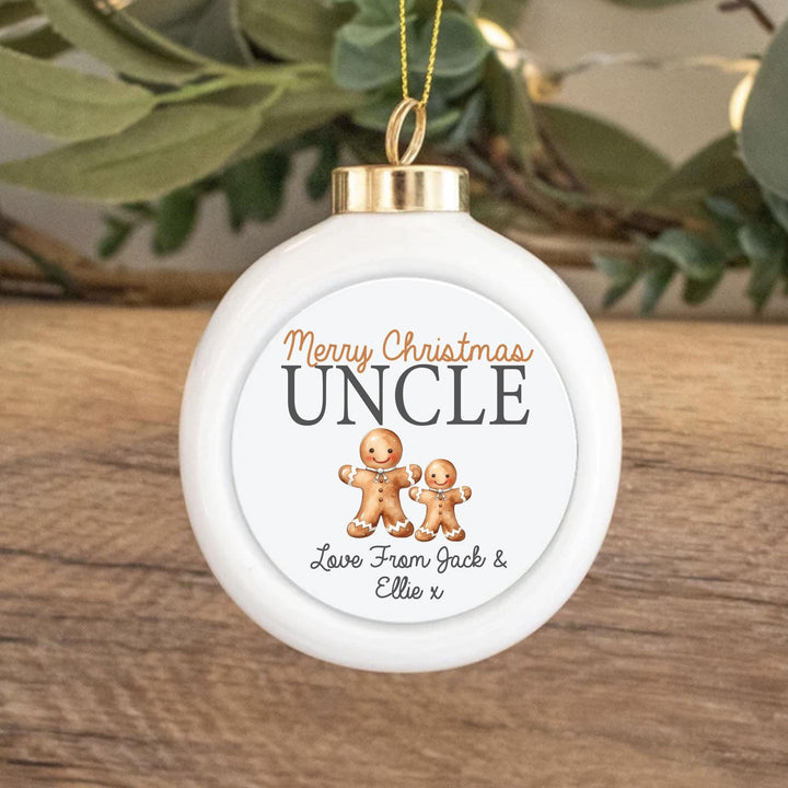 Christmas Uncle Bauble, Uncle Xmas Gift, Uncle Keepsake, Uncle Gift, Custom Bauble, Personalised Bauble, Uncle Gift, Family Gift, Christmas