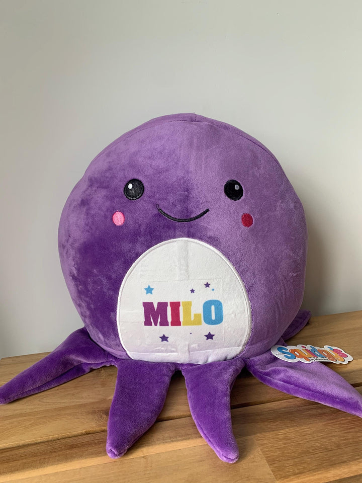 Personalised Squidgy Toy, Large Soft Toy, Custom Name Soft Toy, Personalised Kid Toy, Child Soft Toy,  Octopus Teddy, Octopus , Big Soft Toy