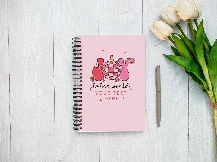 Personalised Christmas Notebook, Pink Christmas Notebook, Custom Name Xmas Notebook, Xmas Stocking Filler, Girl Stocking Filler, For Her