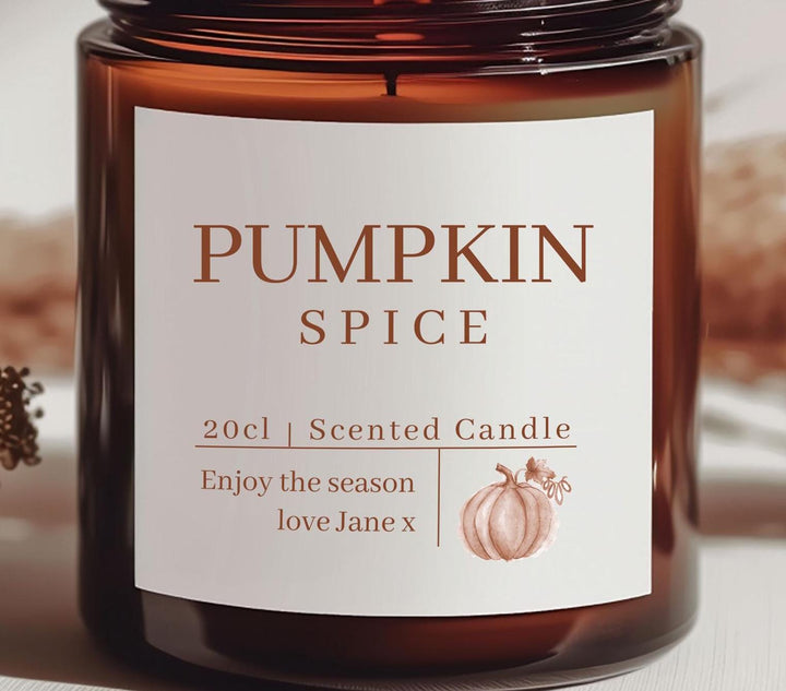 Personalised Pumpkin Spice Candle, Autumn Candle, Halloween Pumpkin Candle, Autumn Vibes, Pumpkin Candles, Scented Handmade Candle,