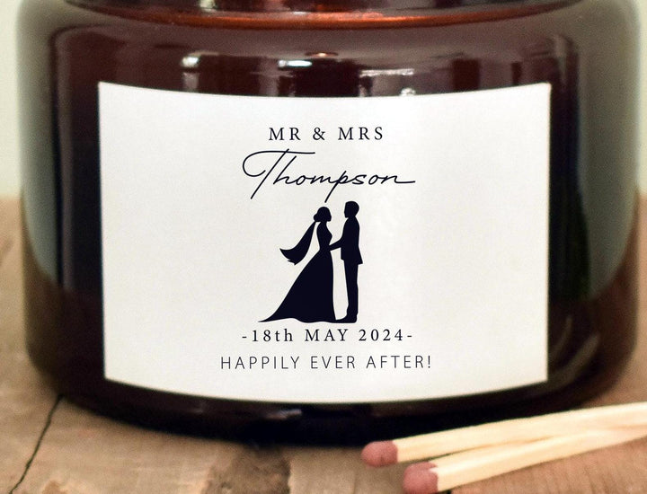 Mr and Mrs Personalised Rose Gold Candle, Three Wick Candle, Wedding Gift Candle, Mr and Mrs Gifts, Rose Gold Wedding Gift, Couple Gifts,