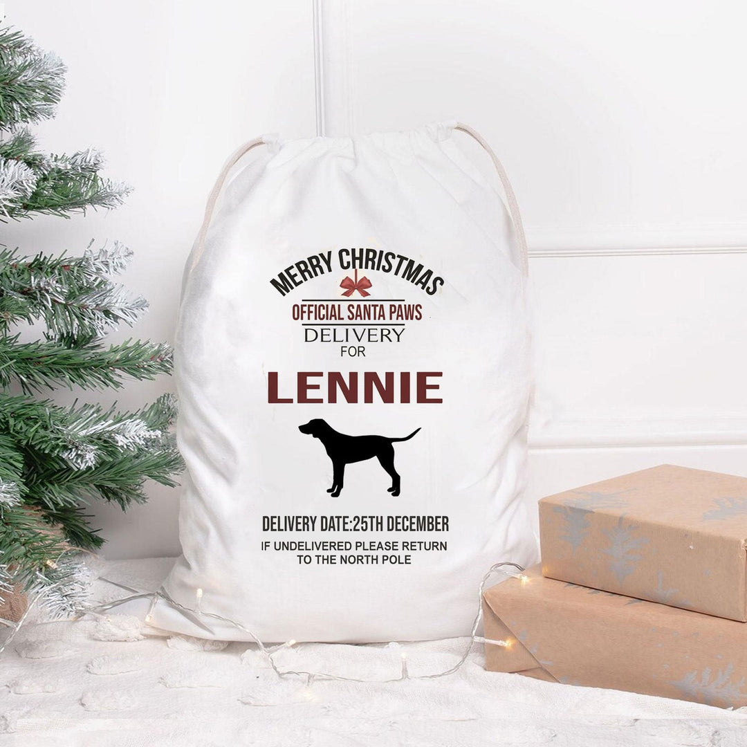 Personalised Pet Santa Sack, Dog Santa Sack, Dog Christmas Sack, Animal Christmas Eve Present Sack, Personalised Sack Bag, Your Pet Name