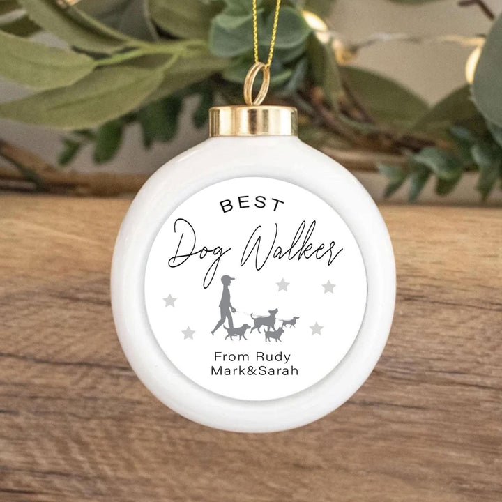 Personalised Dog Walker Gift, Christmas Dog Walker Bauble, Pet Carer Gift, Pet Babysitter Gift, Dog Walker Xmas Gifts, Custom Bauble