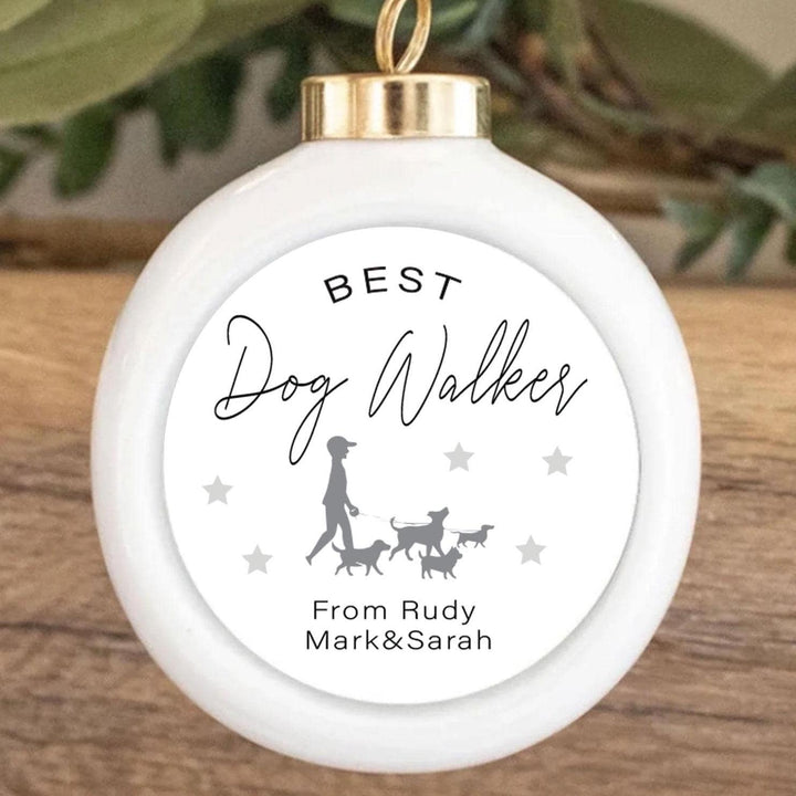 Personalised Dog Walker Gift, Christmas Dog Walker Bauble, Pet Carer Gift, Pet Babysitter Gift, Dog Walker Xmas Gifts, Custom Bauble