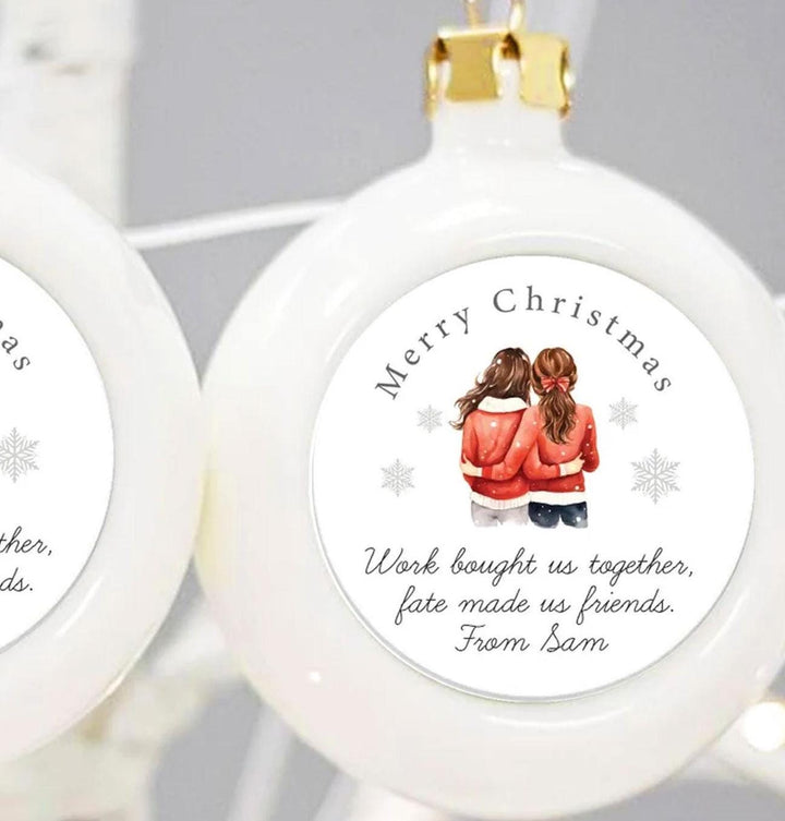 Personalised Colleague Christmas Ornament, Work Friend Gift, Colleague Xmas Gift, Work Mate Christmas Gift, Colleague Bauble, Secret Santa