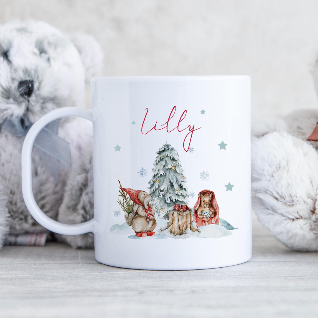 Personalised Woodland Christmas Sack Stocking Set, Woodland Animal Christmas Mug Stocking Sets, Xmas Santa Bag, Custom Christmas Stocking,