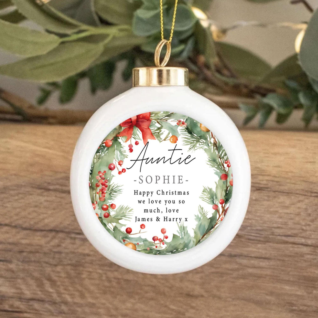 Christmas Auntie Bauble, Auntie Xmas Gift, Aunty Keepsake, Aunt Gift, Custom Bauble, Personalised Bauble, Aunty Gift, Family Gift, Christmas