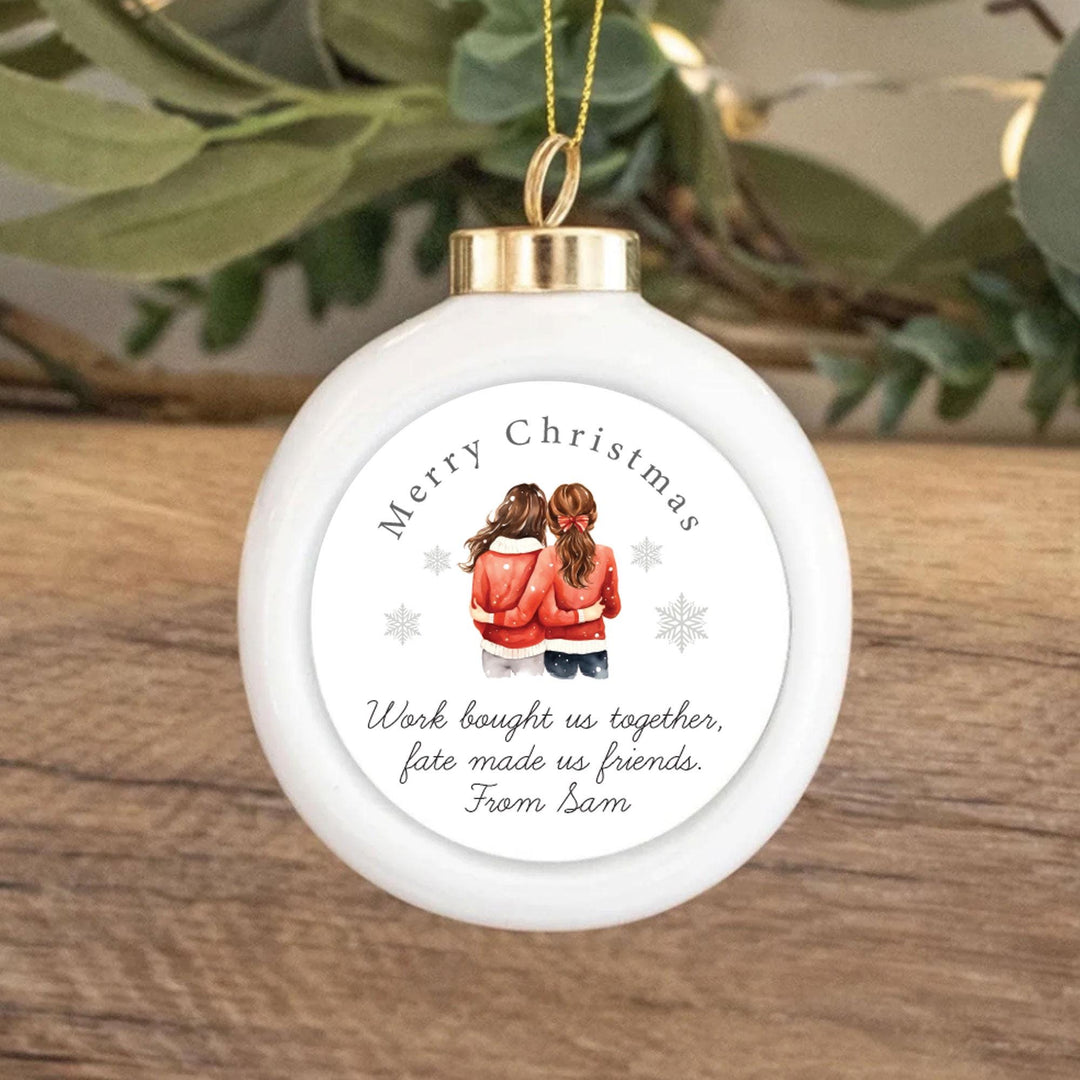 Personalised Colleague Christmas Ornament, Work Friend Gift, Colleague Xmas Gift, Work Mate Christmas Gift, Colleague Bauble, Secret Santa