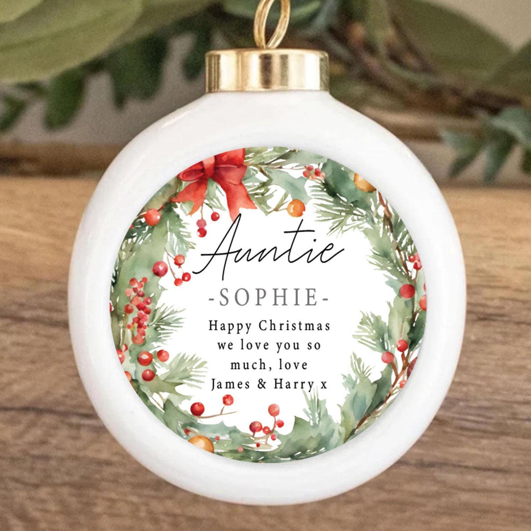 Christmas Auntie Bauble, Auntie Xmas Gift, Aunty Keepsake, Aunt Gift, Custom Bauble, Personalised Bauble, Aunty Gift, Family Gift, Christmas