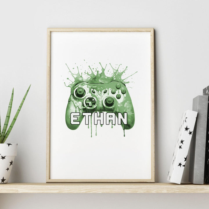 Personalised Gamer Poster, Gaming Wall Art, Gamer Bedroom Poster, Gaming Bedroom Accessory, Gaming Christmas Gift, Gaming Print, Boys Room