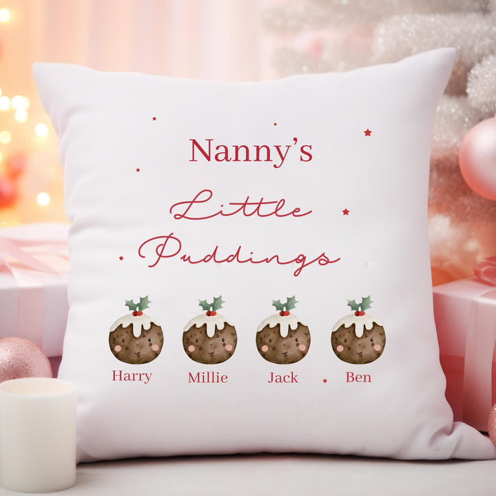 Personalised Nanny Cushion, Christmas Grandchild Nan Gift, Grandma Gifts, Xmas Pudding, Mothers Day Gifts, Mum Gifts, Christmas Pudding Gift