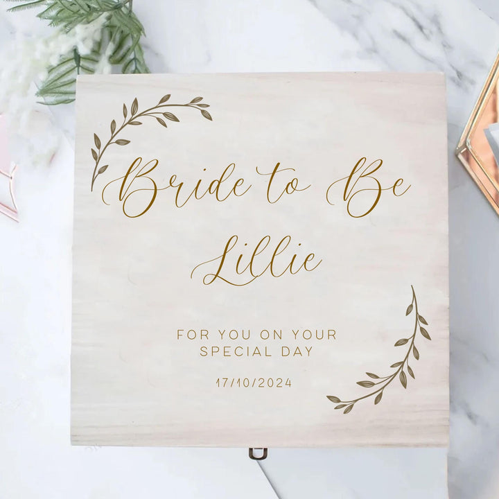 Personalised Wooden Bride Gift Box, Bride Engraved Gift Box, Bride Wooden Box, Luxury Bride Storage Box, Bride Shoe Box, Bride Memory Box