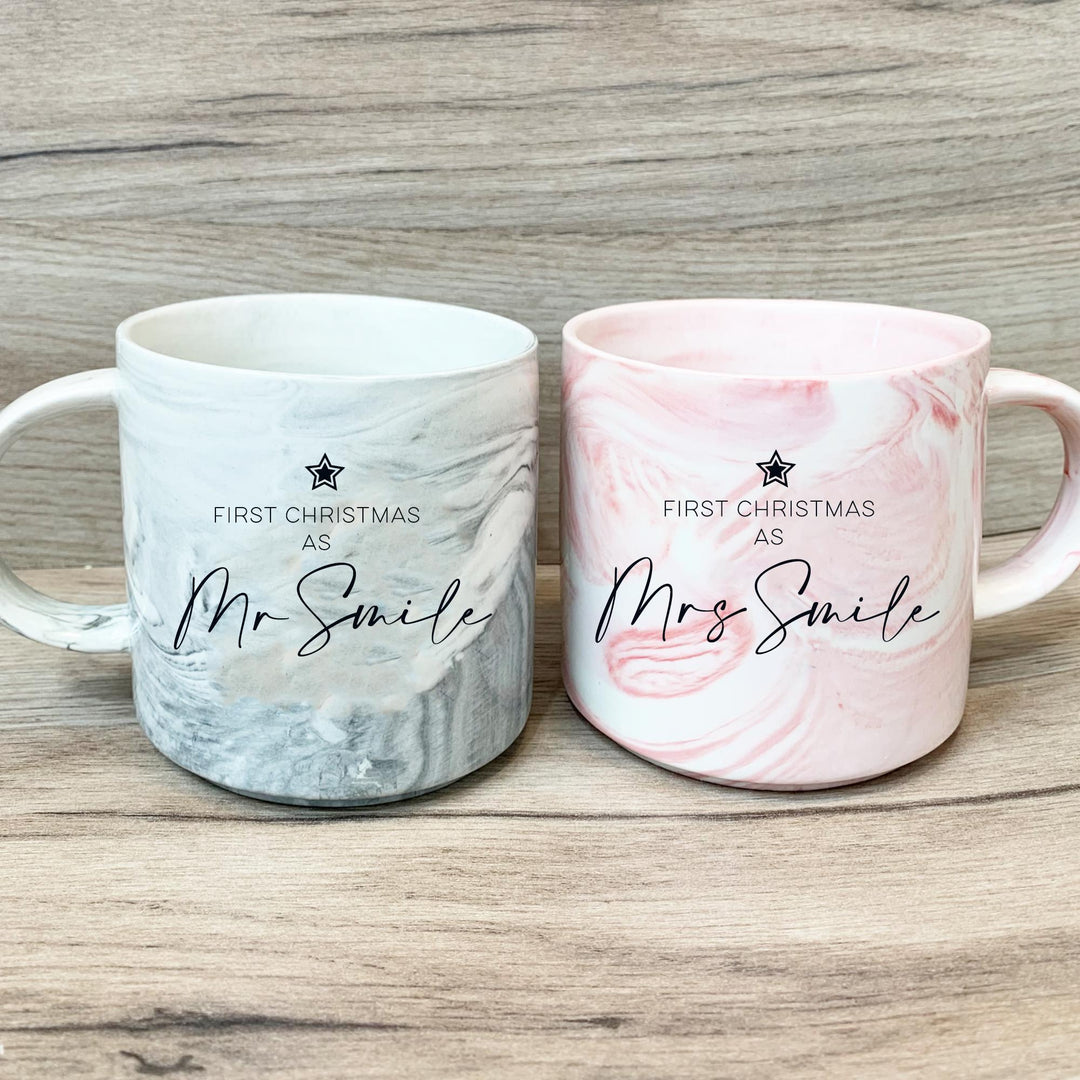 Personalised First Christmas Mr Mrs Mug, Mr Mrs Christmas Gift, First Christmas Couple Gift, Newlywed Christmas Mugs, Mr Mrs Mugs, Xmas Mugs