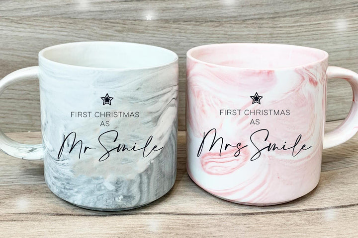 Personalised First Christmas Mr Mrs Mug, Mr Mrs Christmas Gift, First Christmas Couple Gift, Newlywed Christmas Mugs, Mr Mrs Mugs, Xmas Mugs