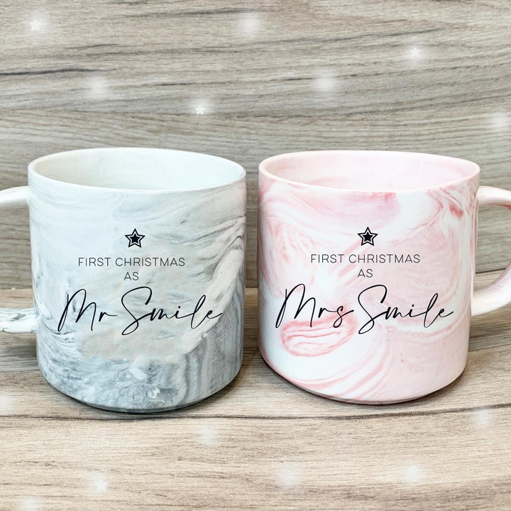 Personalised First Christmas Mr Mrs Mug, Mr Mrs Christmas Gift, First Christmas Couple Gift, Newlywed Christmas Mugs, Mr Mrs Mugs, Xmas Mugs