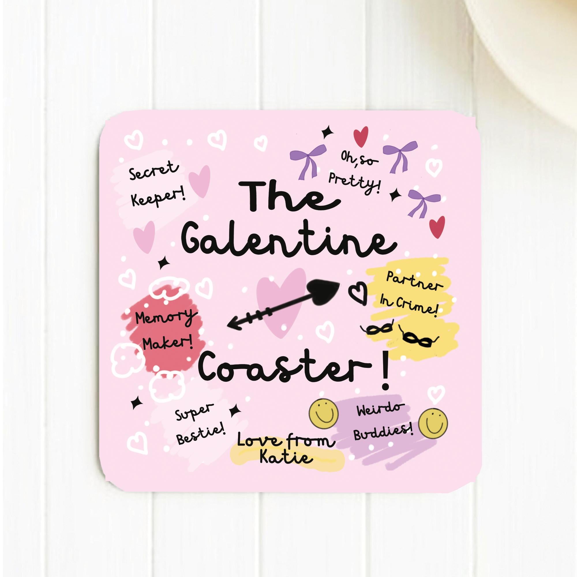 Personalised Galentine Gift, Valentines Gift, Best Friend Gift, Besties Valentines Gift, Girl Friend Gift, Galantines Girly Gift, Coaster