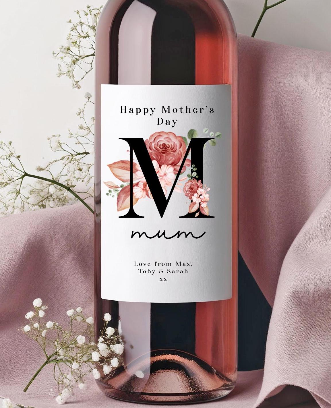 Personalised Mothers Day wine bottle label, mum wine bottle label, mum drinking gift, mothers day gift