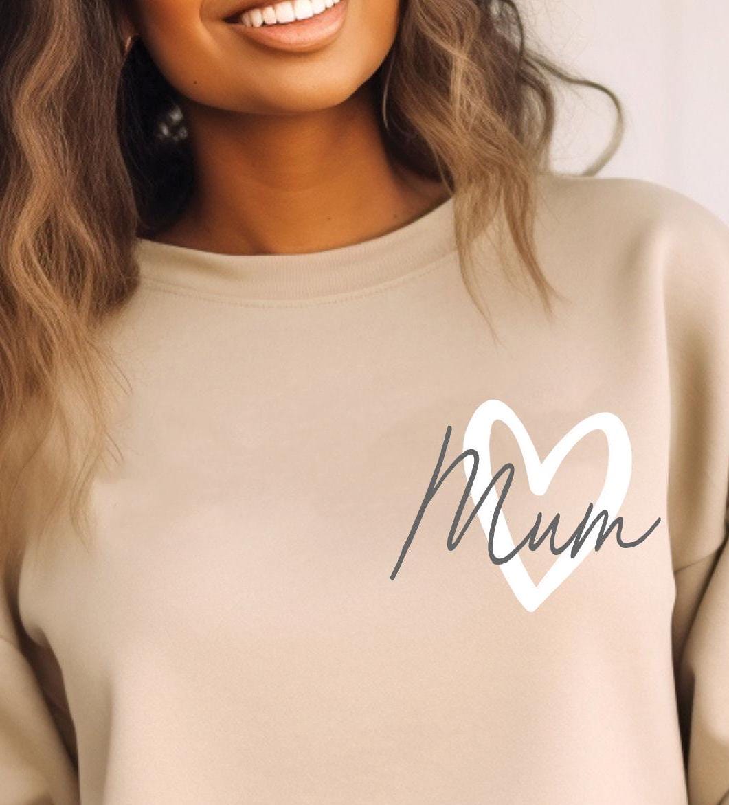 Mother's Day Sweater, Mum Sweater, Mum Jumper, Mum Heart Top, Heart on Sleeve Jumper, Mum Jumper, Mother's Day Heart Top, Sand Sweater