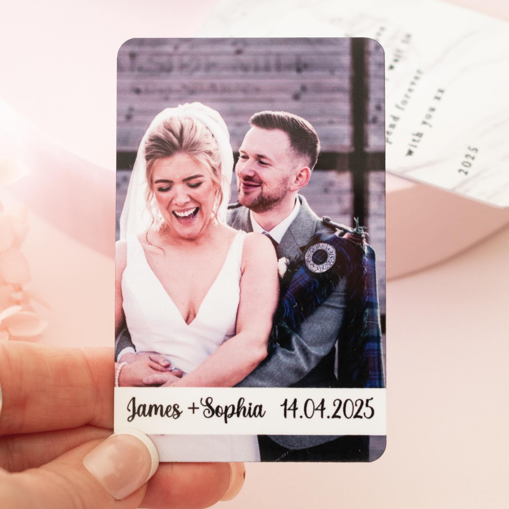 Personalised Anniversary Gift, 10th Anniversary Wallet Card, Keepsake Purse Card, Couple Photo Gift, Boyfriend Keepsake, Anniversary Gift