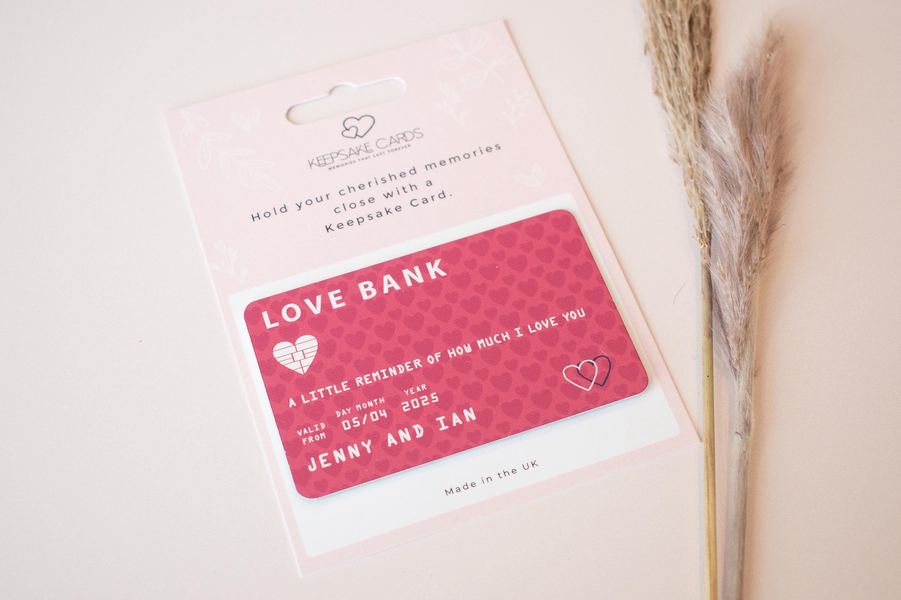 Personalised Anniversary Gift, Love Bank Wallet Card, Keepsake Purse Card, Couple Photo Gift, Boyfriend Keepsake, Meaningful Gift, Husband