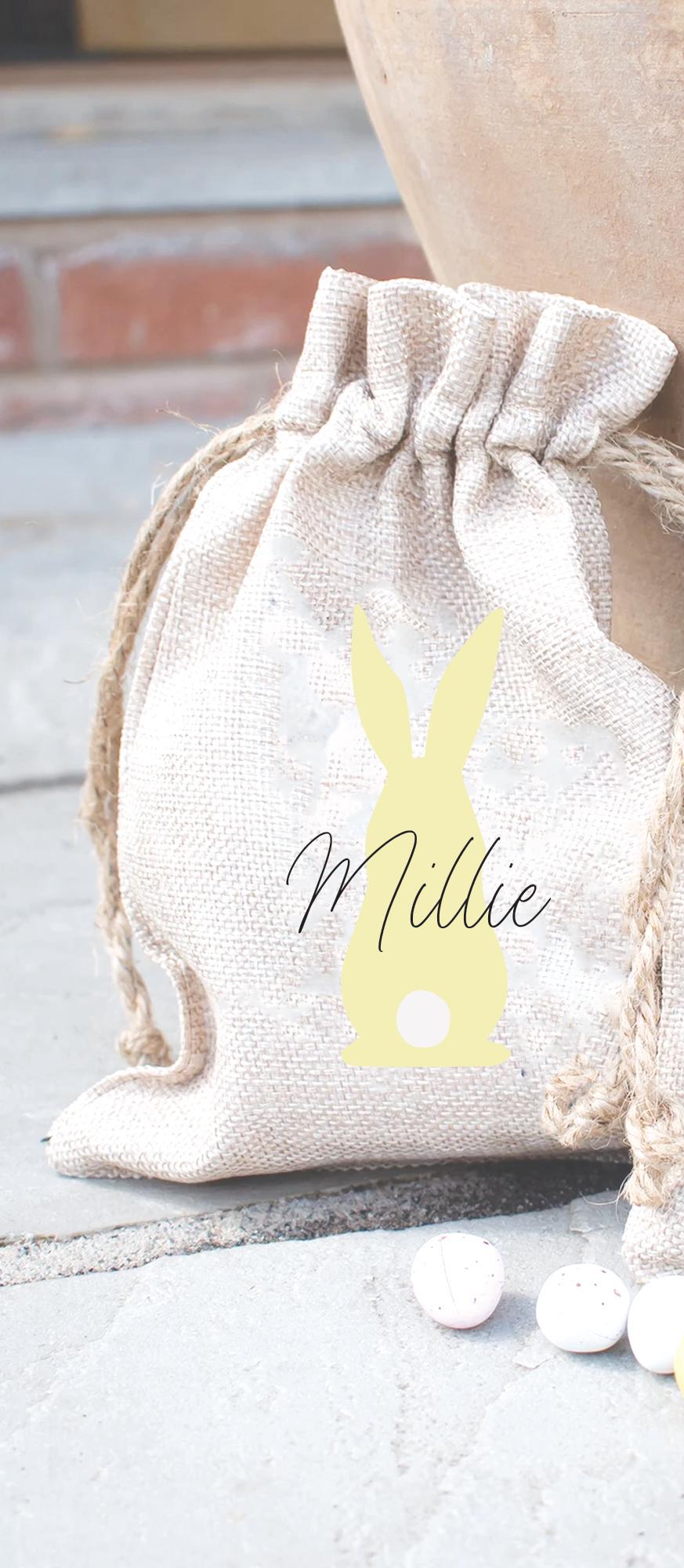 Personalised Easter Bunny Sack, Personalised Easter Bag, Child's Storage Bag, Easter Egg Hunt Gift Bag, Easter Egg Hunt Bags