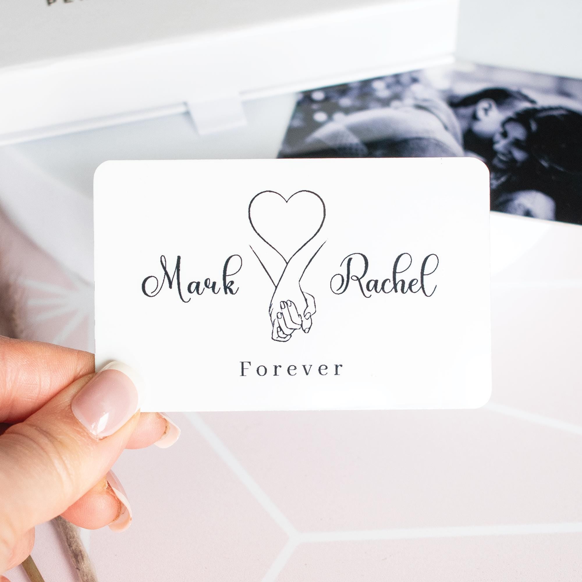 Personalised Anniversary Gift, Anniversary Wallet Card, Keepsake Purse Card, Couple Photo Gift, Boyfriend Keepsake Gift, Gift for Him,