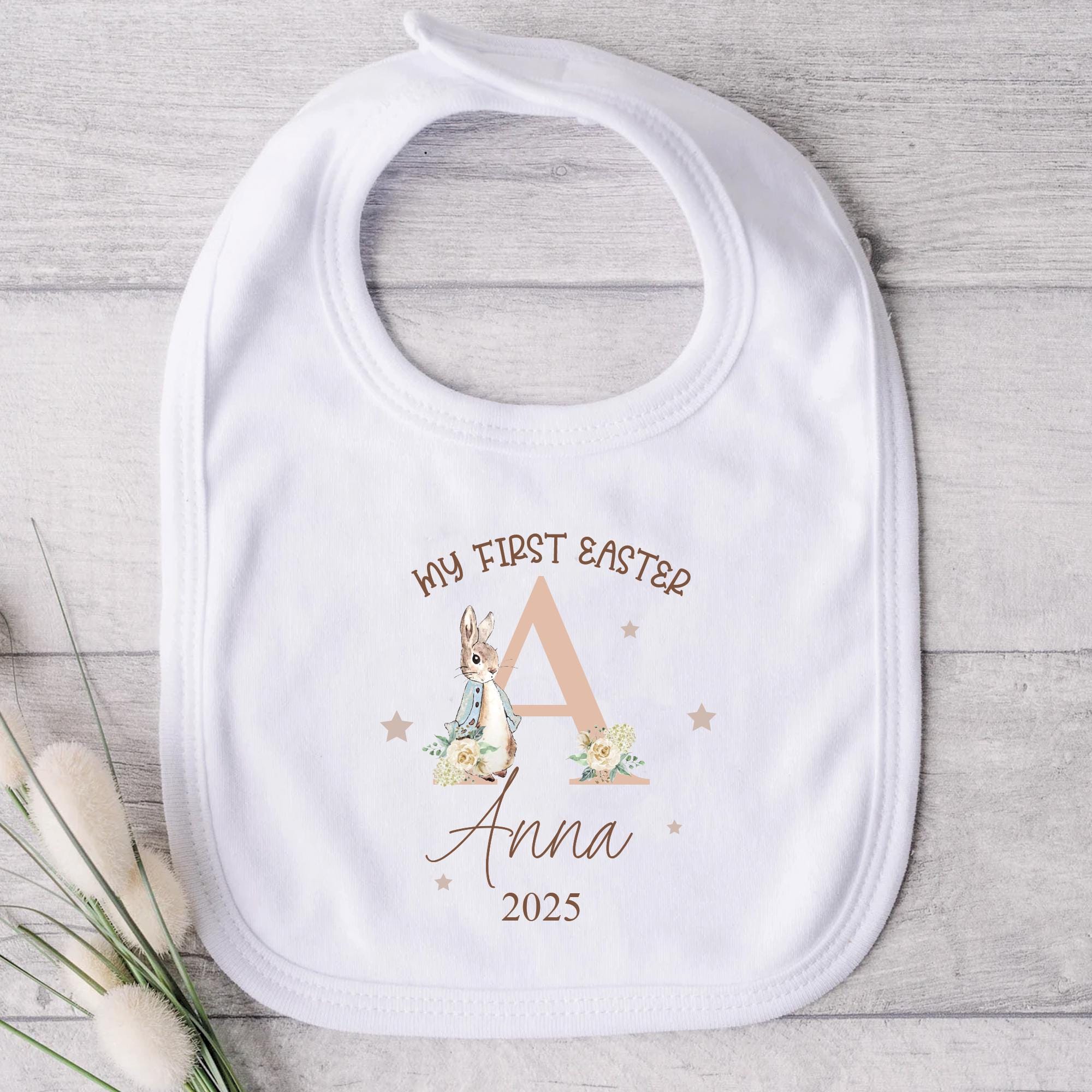 Personalised First Easter Baby Bib, Baby First Easter Outfit, Baby First Easter Bib, Bib Easter Bunny, Baby Easter Bib, Baby