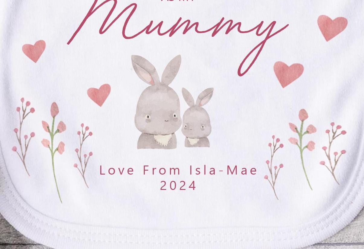 Personalised First Mother's Day as Mummy Gift, Mother's Day Baby Bib, New Mum Gift, Mum Appreciation Gift, Mother's Day Baby Gift