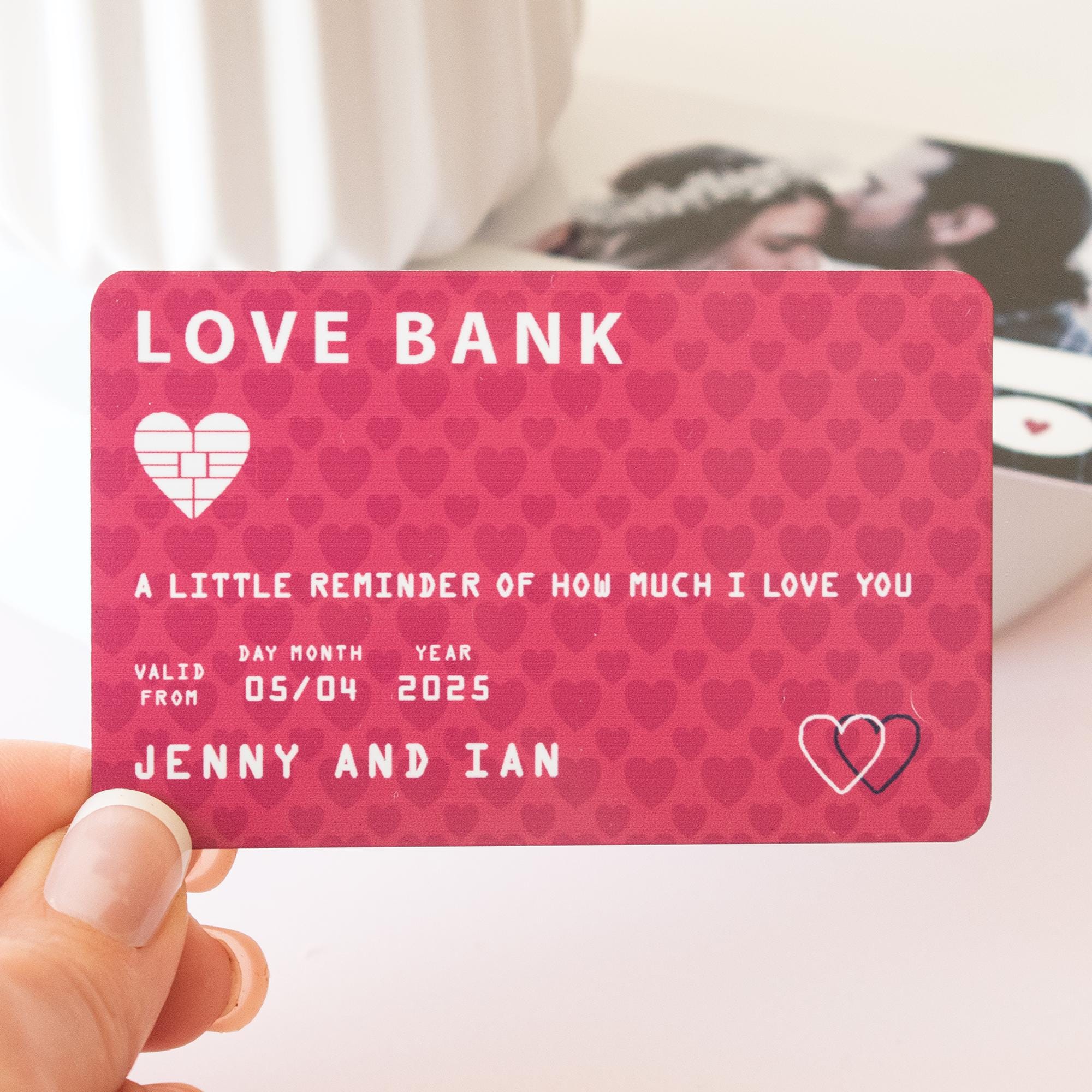 Personalised Anniversary Gift, Love Bank Wallet Card, Keepsake Purse Card, Couple Photo Gift, Boyfriend Keepsake, Meaningful Gift, Husband