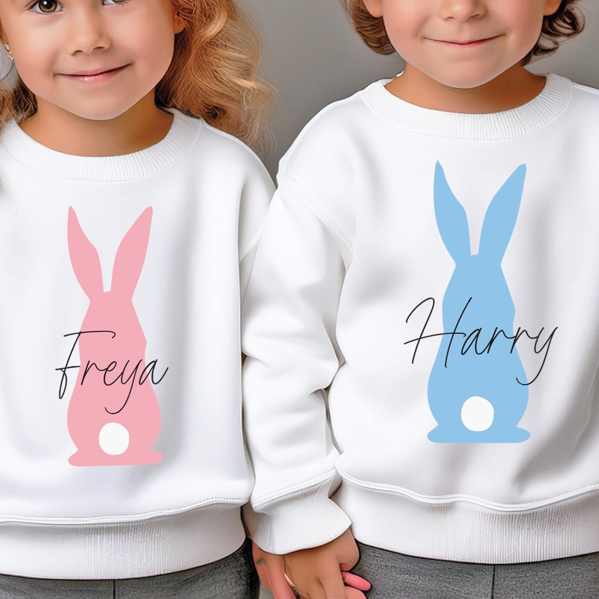 Personalised Kids Easter Sweatshirt, Children's Easter Day Outfit, Easter T-Shirt, Egg Hunt Top, Easter tshirts kids, Easter Bunny