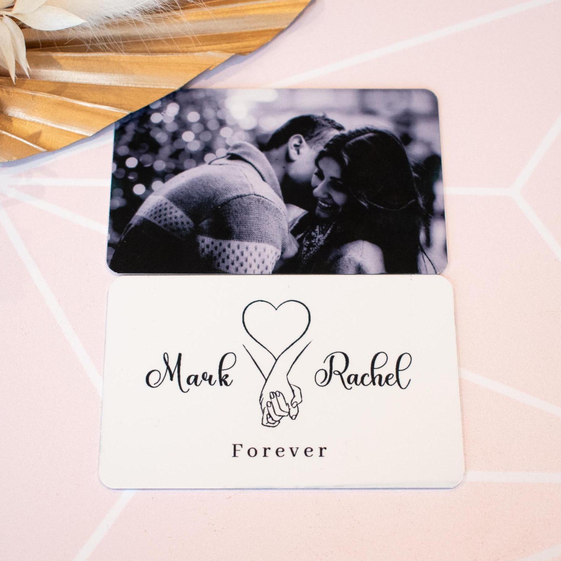 Personalised Anniversary Gift, Anniversary Wallet Card, Keepsake Purse Card, Couple Photo Gift, Boyfriend Keepsake Gift, Gift for Him,