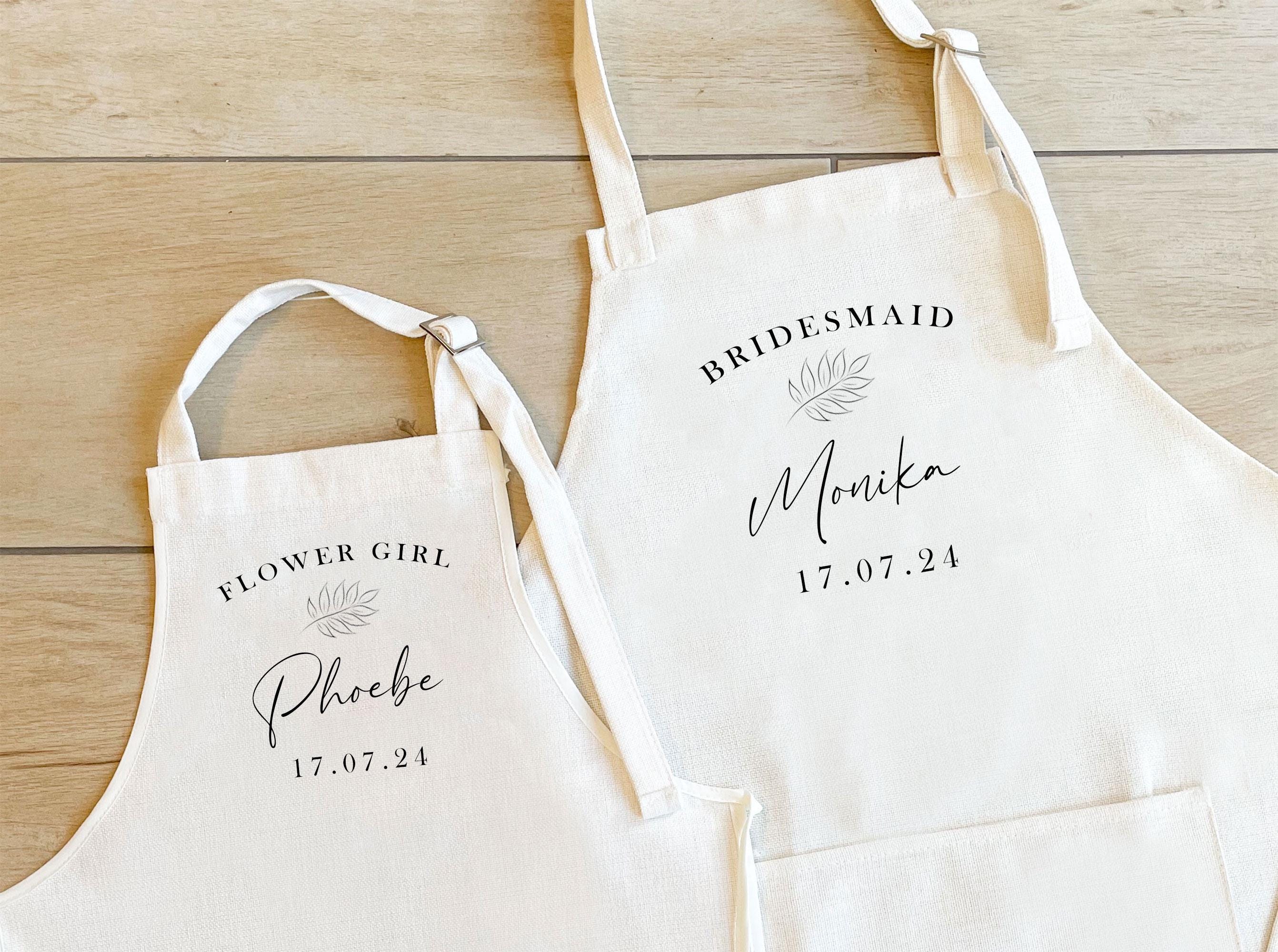 Personalised Flower Girl Apron, Wedding Bridesmaid Apron, Flower Girl Gifts, Flower Girl Dress Cover Up, Bridesmaid Accessories, Wedding