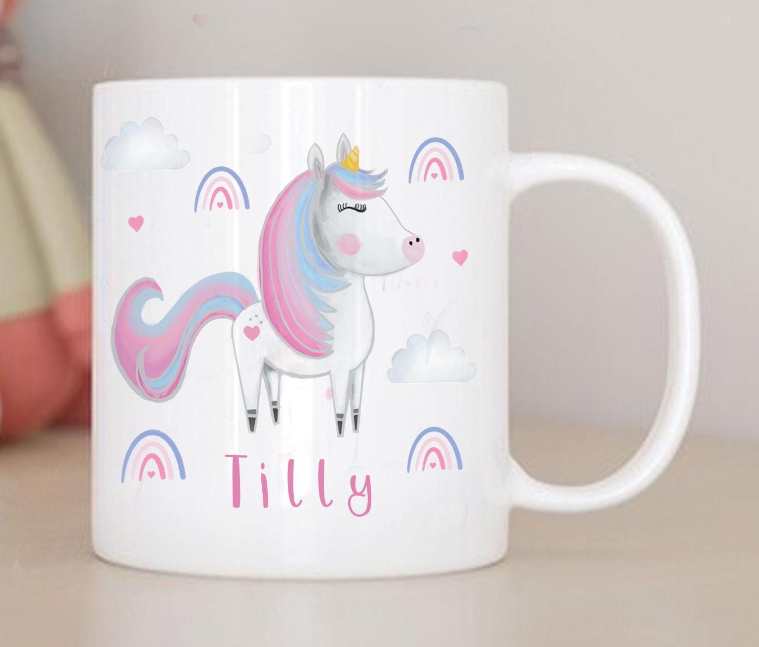 Personalised Unicorn Mini Mug, Unicorn Child Mug Gift, Personalised Gift For Her, Unicorn Birthday Gift, Mug Gift, Child Birthday Mug,