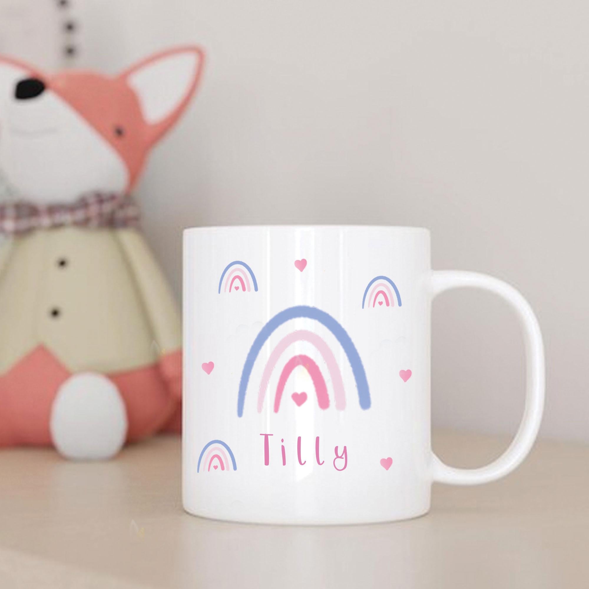 Personalised Rainbow Mini Mug, Rainbow Child Mug Gift, Personalised Gift For Her, Rainbow Birthday Gift, Mug Gift, Child Birthday Mug,