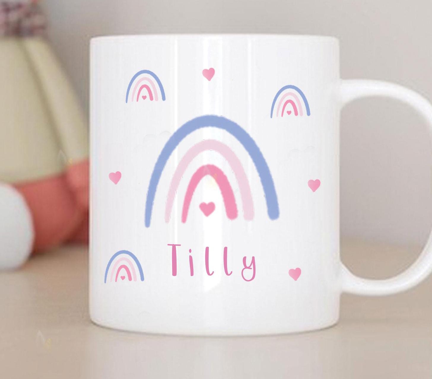 Personalised Rainbow Mini Mug, Rainbow Child Mug Gift, Personalised Gift For Her, Rainbow Birthday Gift, Mug Gift, Child Birthday Mug,