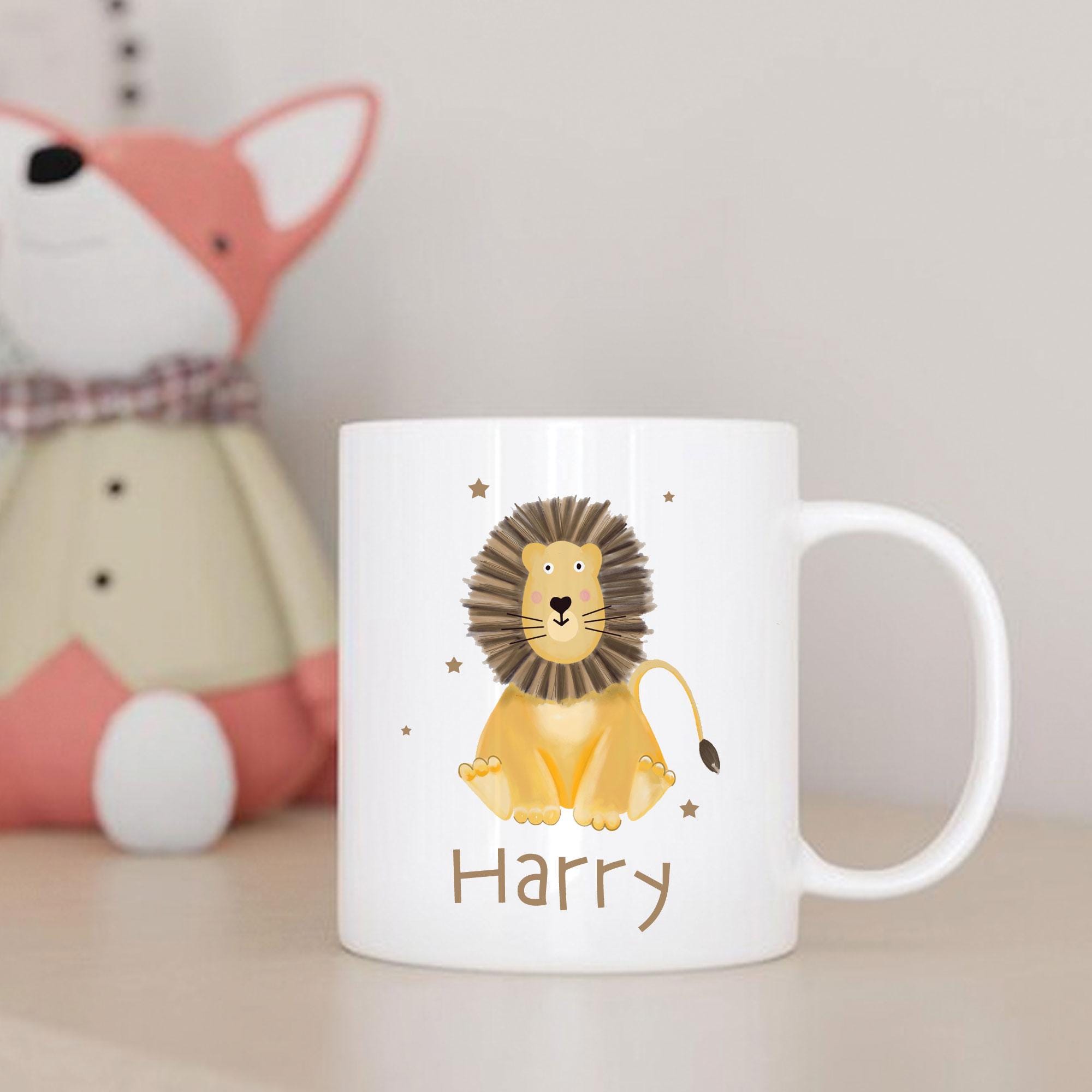 Personalised Lion Mini Mug, Lion Child Mug Gift, Personalised Gift For Her, Lion Birthday Gift, Mug Gift, Child Birthday Mug,
