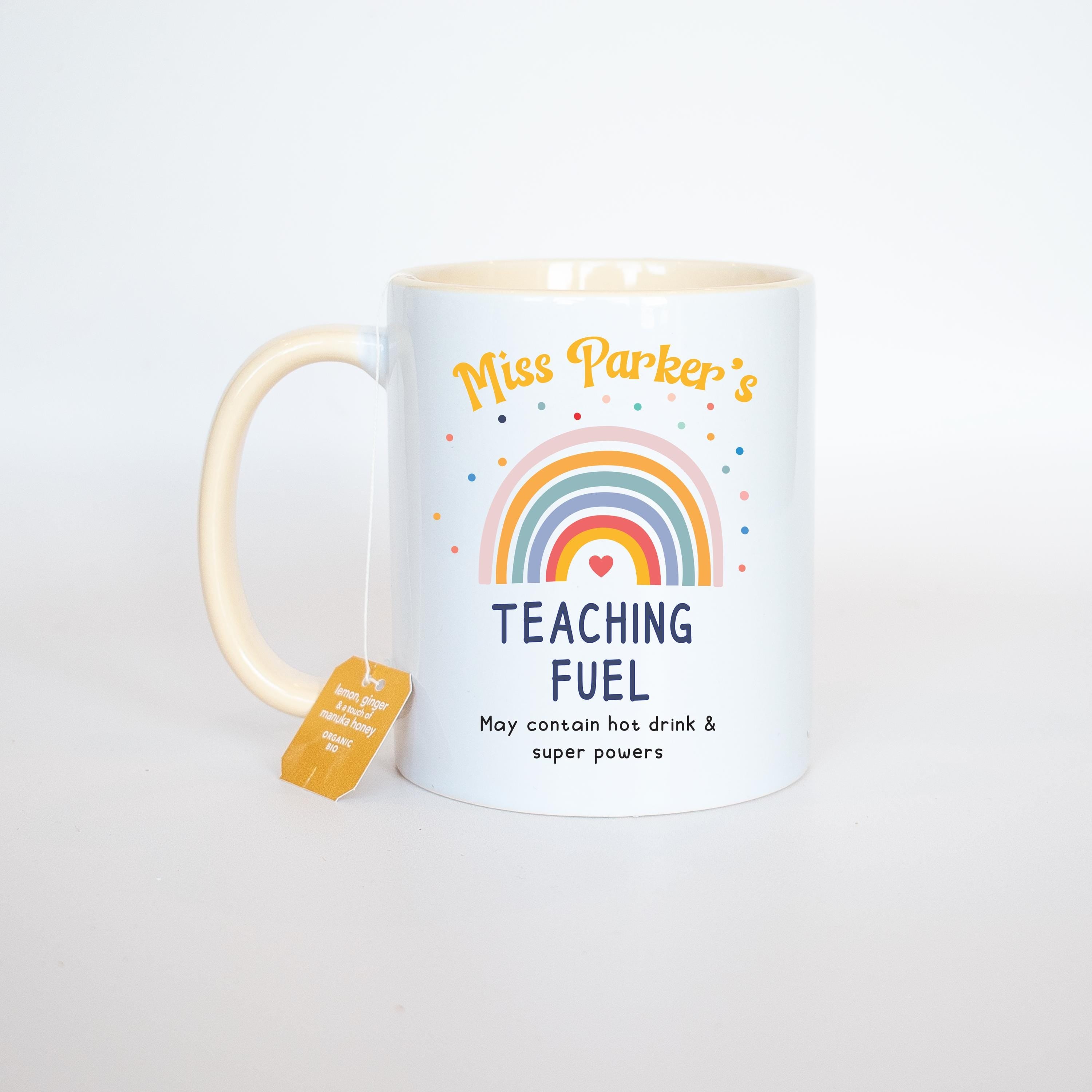 Personalised Teacher Mug, Teacher Gift, Personalised Teacher Gifts, Personalised Coffee Mug, Teaching Assistant Gift, Rainbow Mug, Rainbow