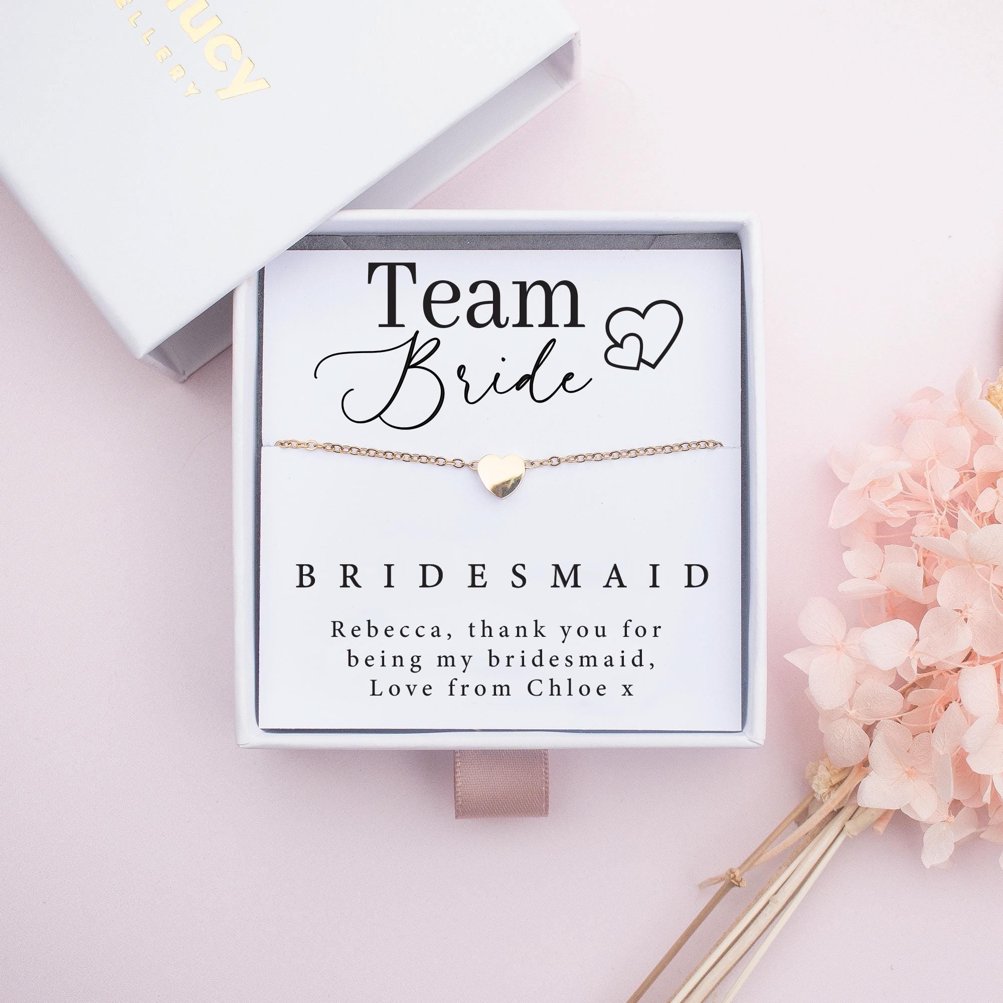 Personalised Team Bride Necklace, Team Bride Bridesmaid Gift, Thank You Bridesmaid Gift, Personalised Bridesmaid, Thank You Maid of Honour