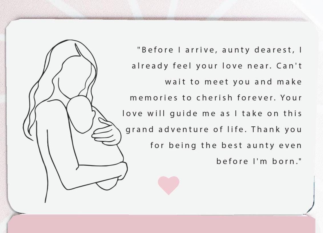 Personalised New Aunty Gift, New Auntie Announcement, New Baby Auntie Meaningful Gift, Auntie, Auntie Baby Announcement Gift, Sentimental