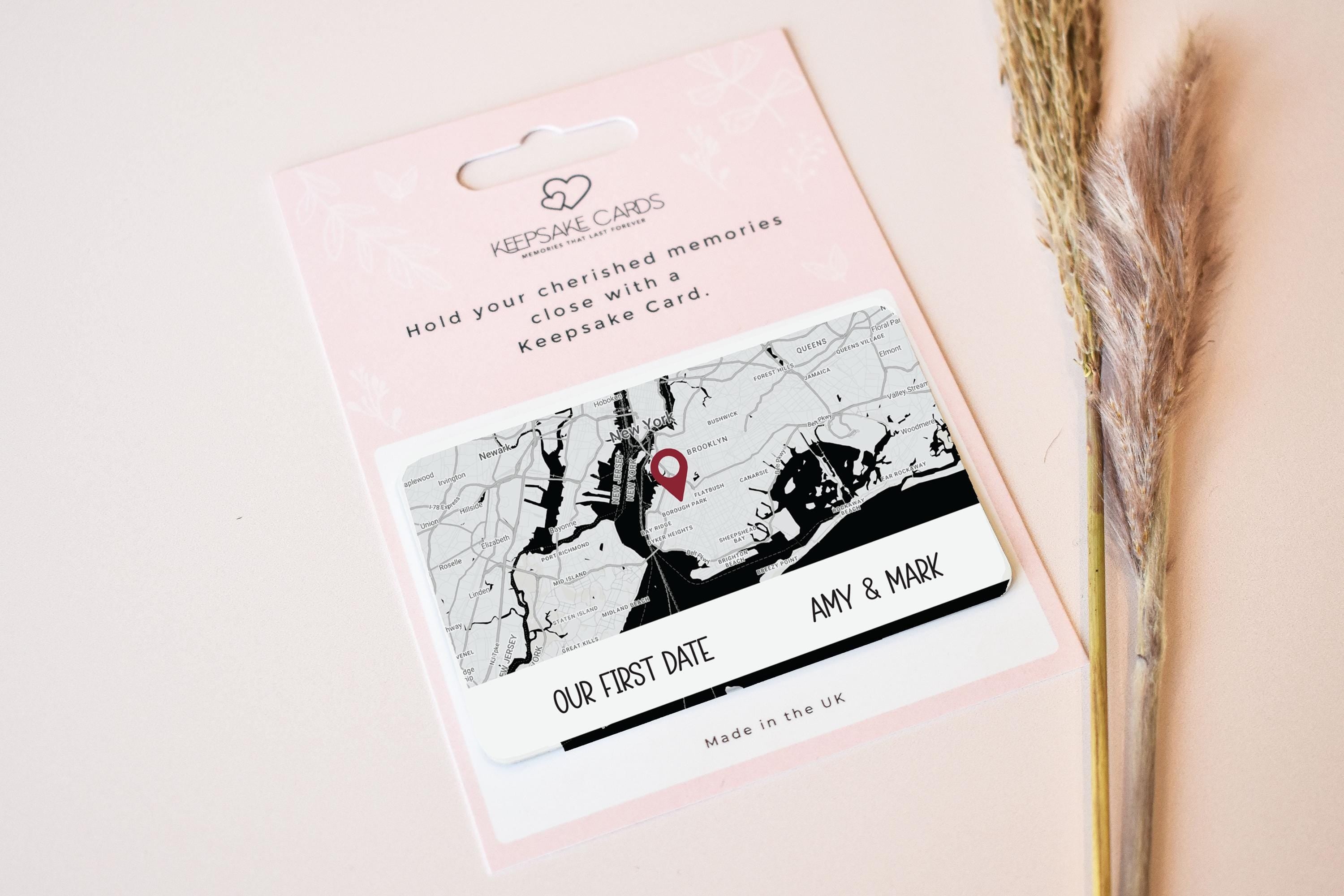 Personalised Map Wallet Card, Where We Met, Couples Valentine's Gift, Custom Anniversary Gift, Keepsake For Him Her, Metal Map Wallet Insert