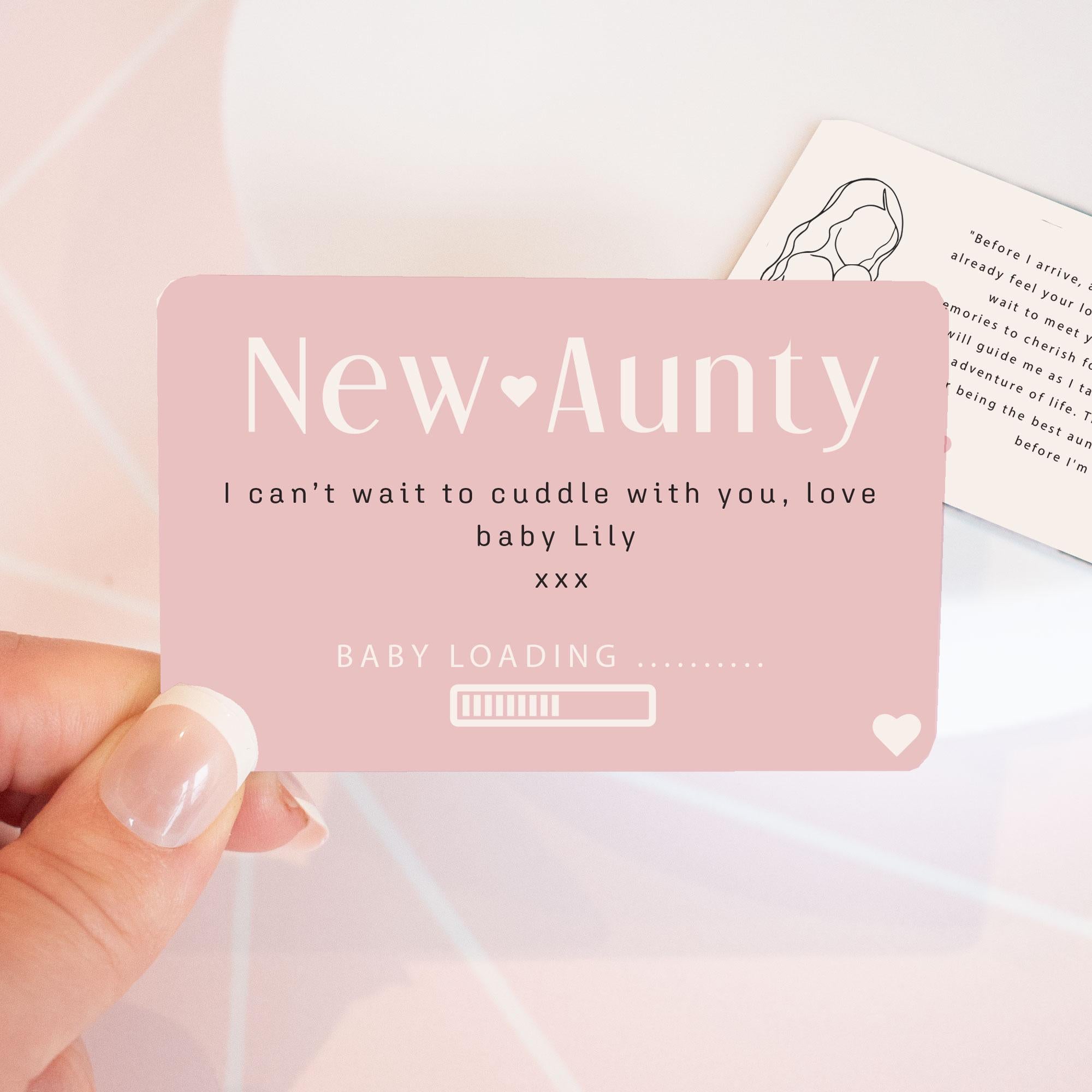 Personalised New Aunty Gift, New Auntie Announcement, New Baby Auntie Meaningful Gift, Auntie, Auntie Baby Announcement Gift, Sentimental